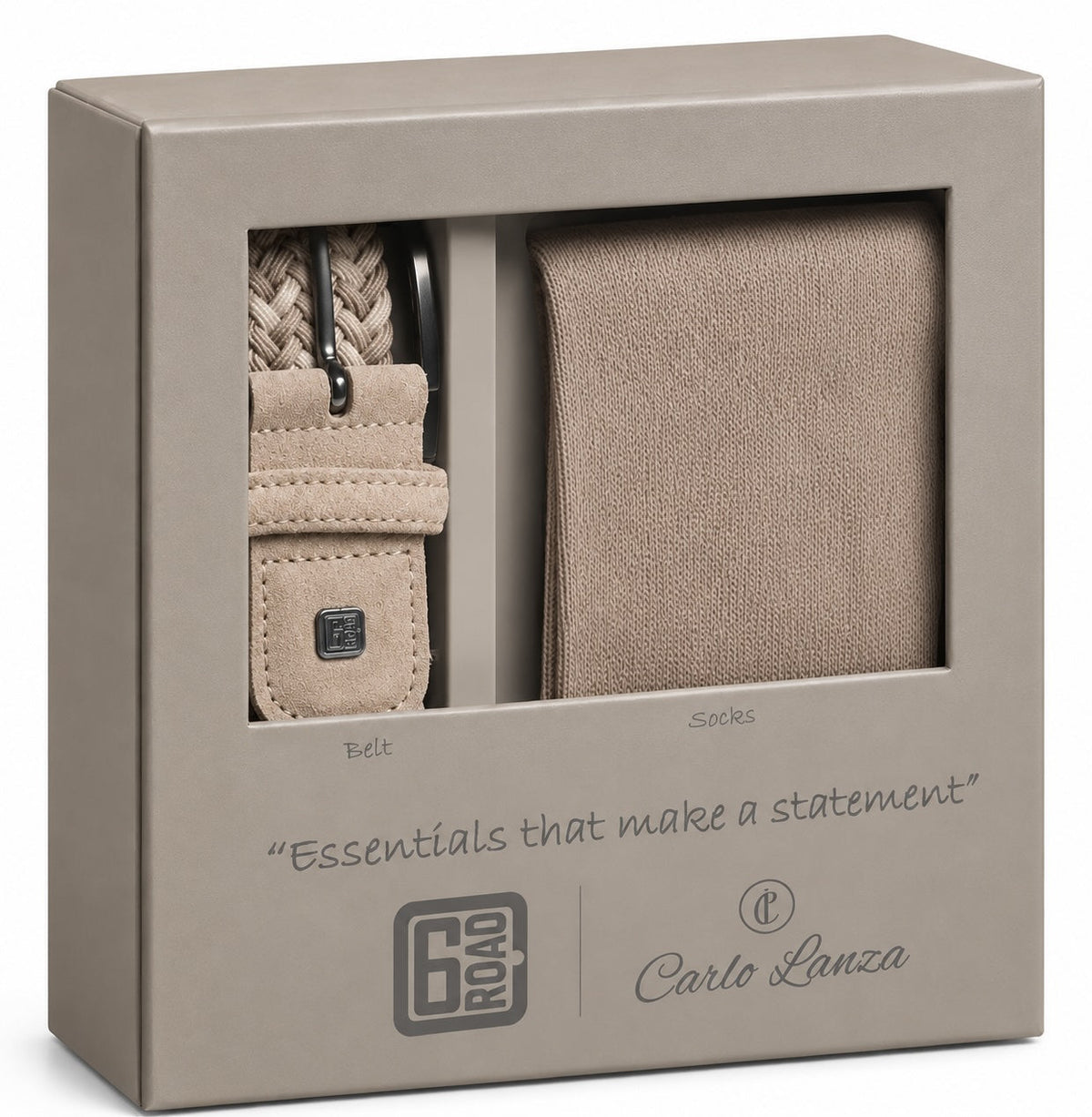 Gift Box Socks & Belt | Sand / Khaki
