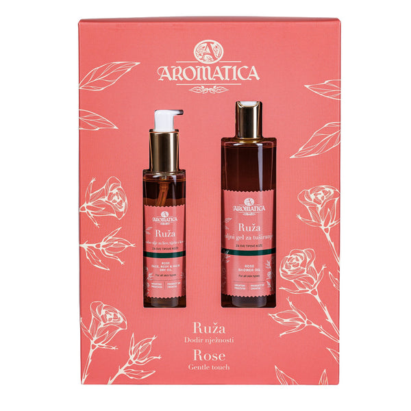 Set regalo di rose - olio secco e gel d'olio