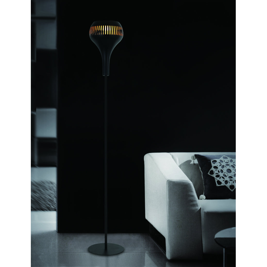 Lampada da Terra Various Canna – Design Moderno – Nero – 180 cm – E27