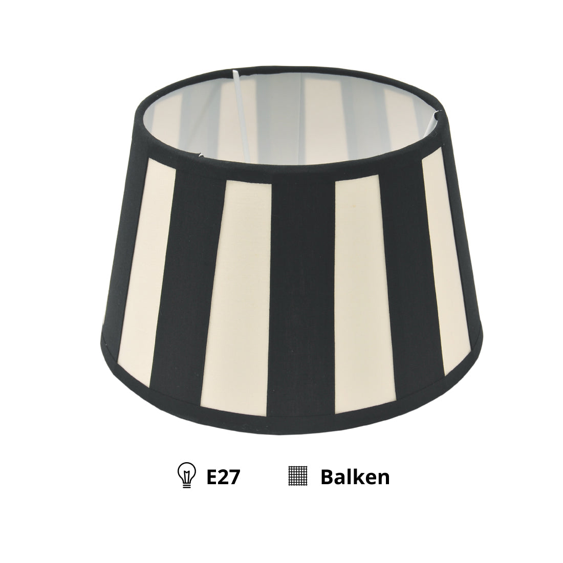 Variato Paralume Rotondo - Nero - Raggio - Ø20 o 25 cm - Chintz