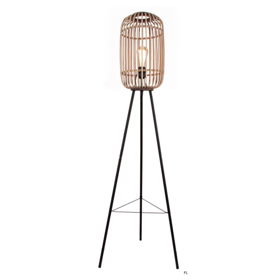 Various Woven vloerlamp Ø22 cm, 130 cm hoog, geplaatst in een woonkamer of leeshoek, die warme sfeerverlichting verspreidt