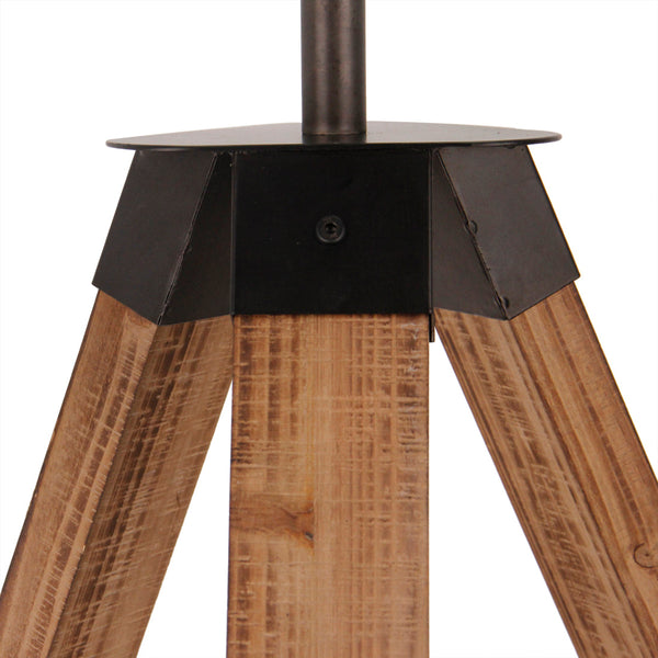 Various Frame Floor Lamp – Industrial Design with Metal Shade and Wooden Tripod (165 cm)