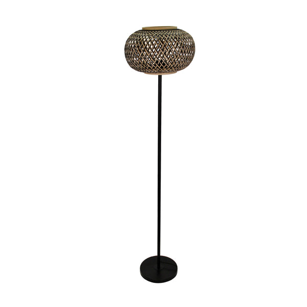 Various Weaving Floor Lamp - Bamboo - Ø38 cm - Natural & Black