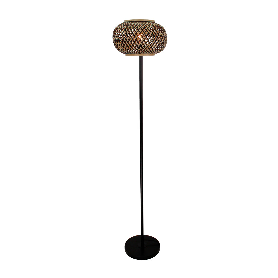 Lampada da terra Various Weaving - Bambù - Ø38 cm - Naturale e Nero