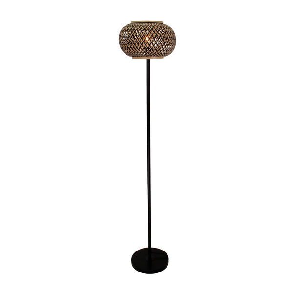 Various Weaving Floor Lamp - Bamboo - Ø38 cm - Natural & Black