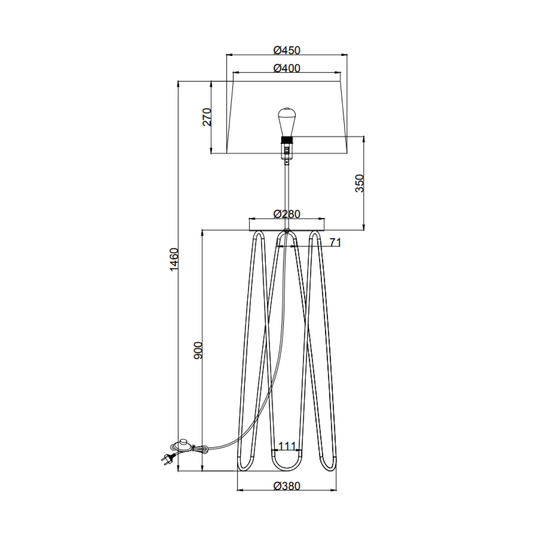Various Venecia Floor Lamp – 1-bulb – Black – Modern & Stylish