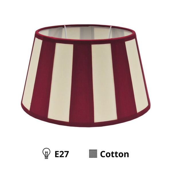 Various Oval Lampshade - Red with Beam Pattern – Ø20, Ø22 or Ø26 cm – Chintz