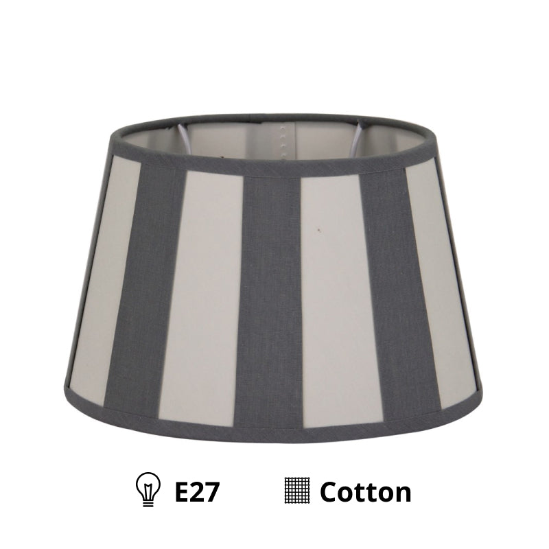 Various Oval Lampshade - Gray with Beam Pattern – Ø20, Ø22 or Ø26 cm – Chintz