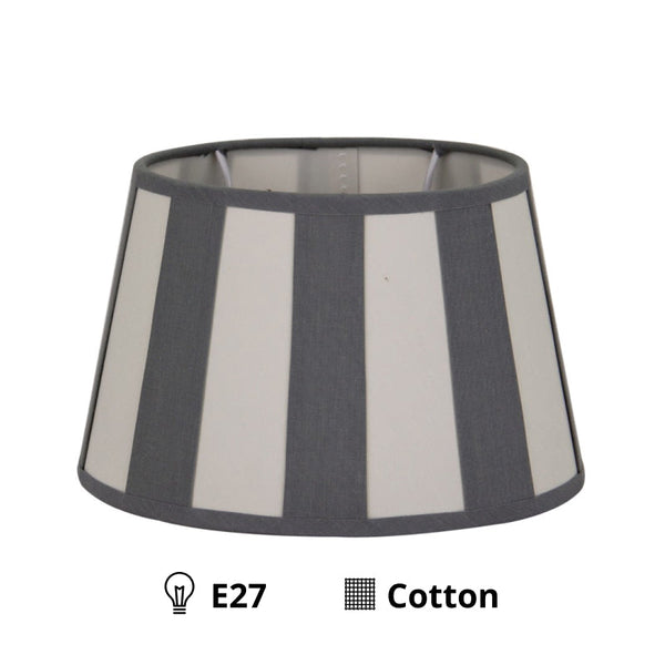 Various Oval Lampshade - Gray with Beam Pattern – Ø20, Ø22 or Ø26 cm – Chintz