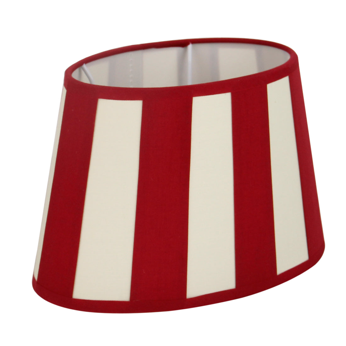Abajur Variado - Oval - Vermelho com Listras - Ø20, Ø22 ou Ø26 cm