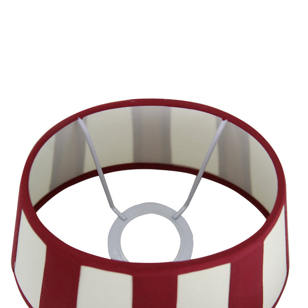 Abajur Variado - Oval - Vermelho com Listras - Ø20, Ø22 ou Ø26 cm