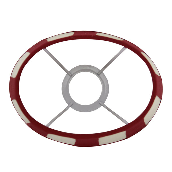 Abajur Variado - Oval - Vermelho com Listras - Ø20, Ø22 ou Ø26 cm