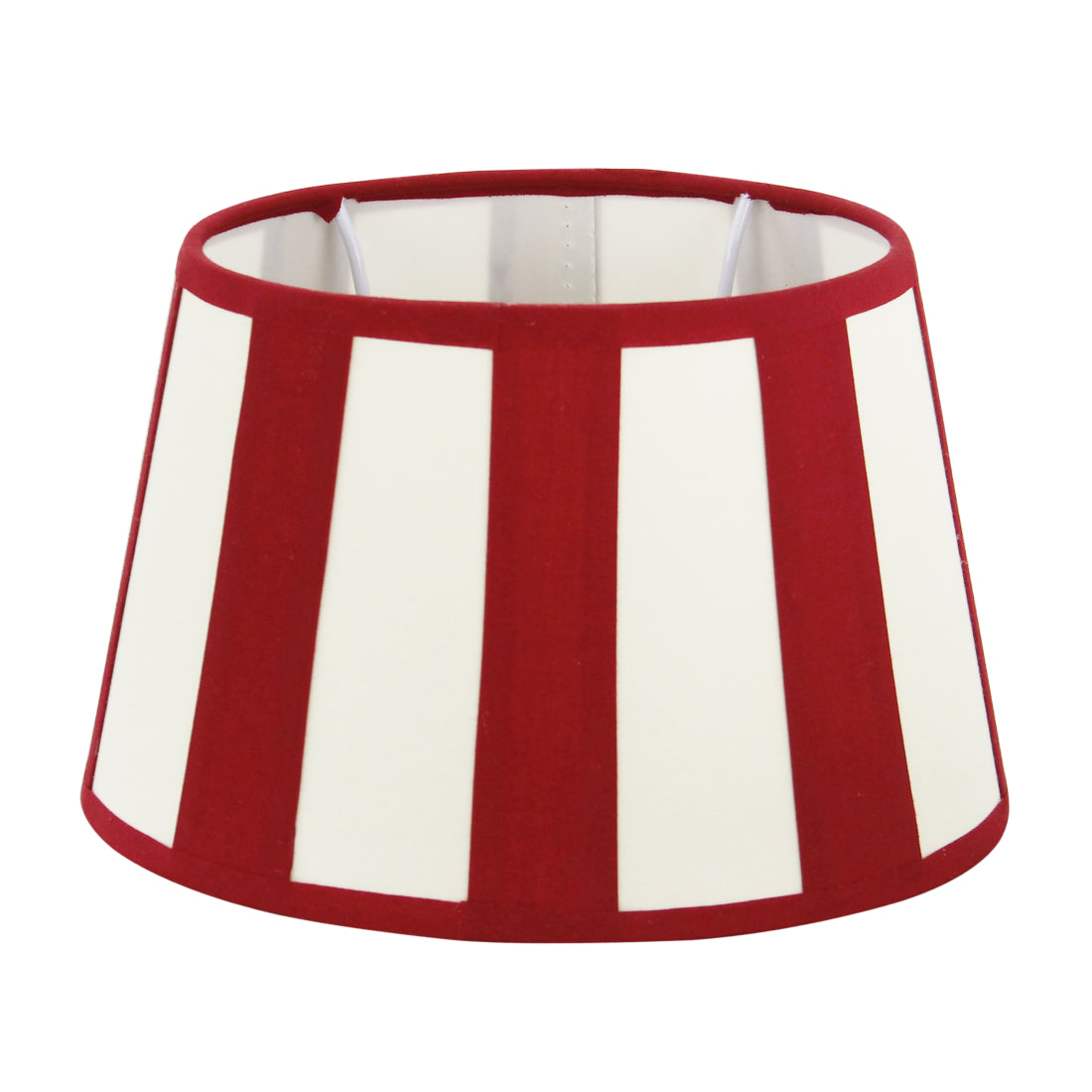 Abajur Variado - Oval - Vermelho com Listras - Ø20, Ø22 ou Ø26 cm