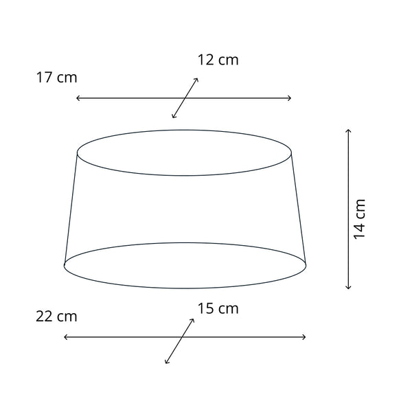 Abajur Variado - Oval - Vermelho com Listras - Ø20, Ø22 ou Ø26 cm