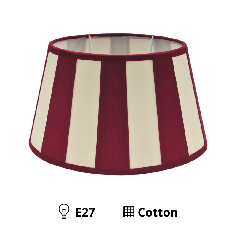 Various Oval Lampshade - Red with Beam Pattern – Ø20, Ø22 or Ø26 cm – Chintz