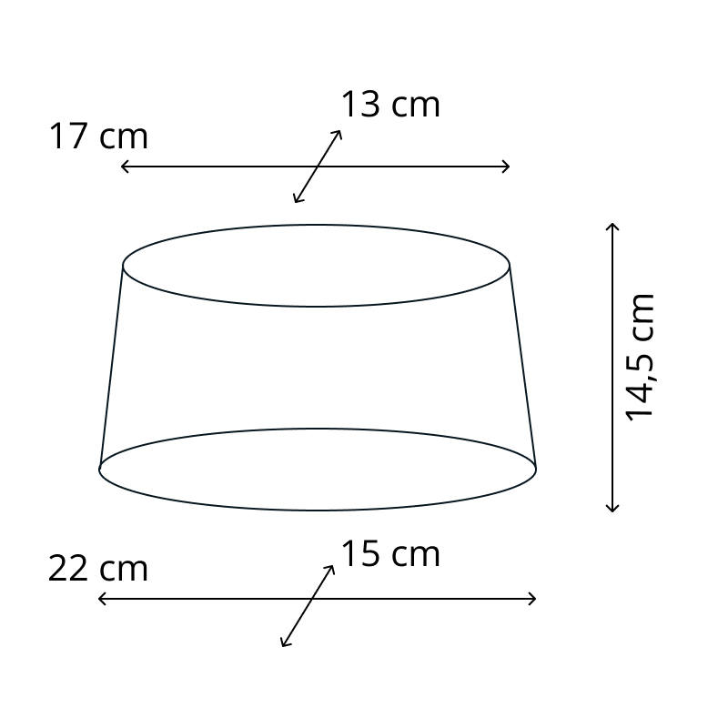 Various Oval Lampshade - Black with Beam Pattern – Ø20, Ø22 or Ø26 cm – Chintz