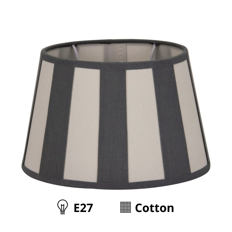 Various Oval Lampshade - Gray with Beam Pattern – Ø20, Ø22 or Ø26 cm – Chintz