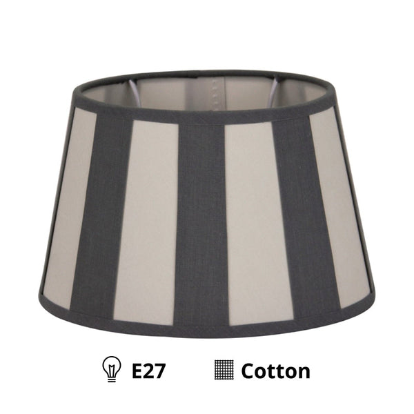 Various Oval Lampshade - Gray with Beam Pattern – Ø20, Ø22 or Ø26 cm – Chintz