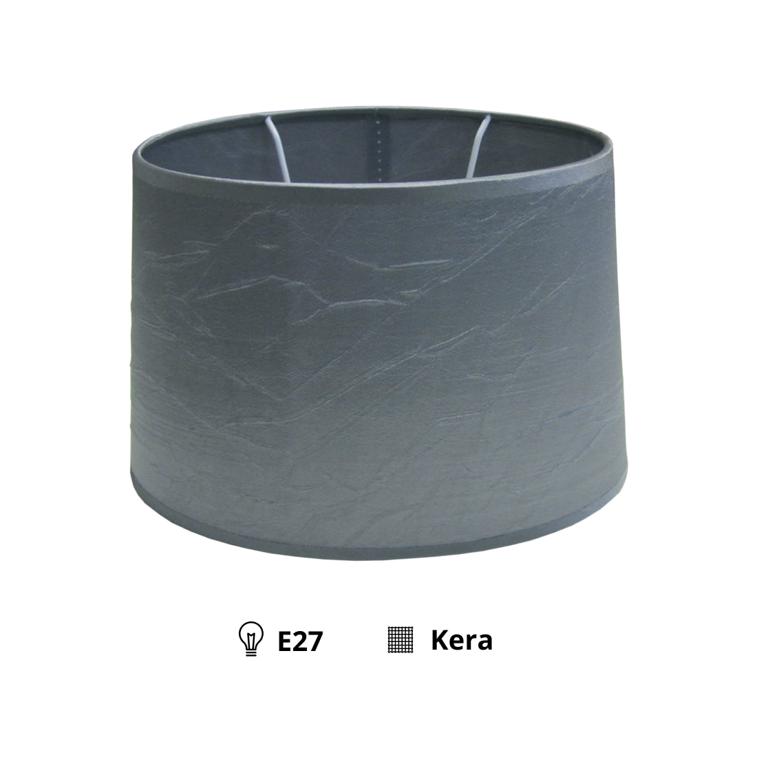 Variabile Paralume Ovale - Pieghe - Antracite - Ø22/17 x Ø21/13 cm - Altezza 17 cm