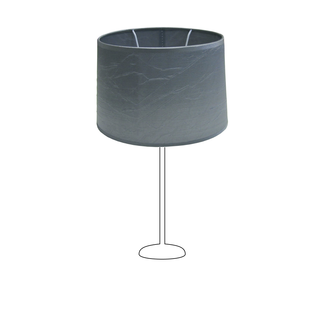 Variabile Paralume Ovale - Pieghe - Antracite - Ø22/17 x Ø21/13 cm - Altezza 17 cm