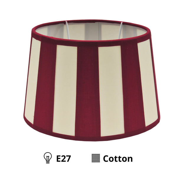 Various Oval Lampshade - Red with Beam Pattern – Ø20, Ø22 or Ø26 cm – Chintz