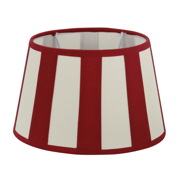 Pantalla de lámpara Variada - Ovalada - Roja con Rayas - Ø20, Ø22 o Ø26 cm