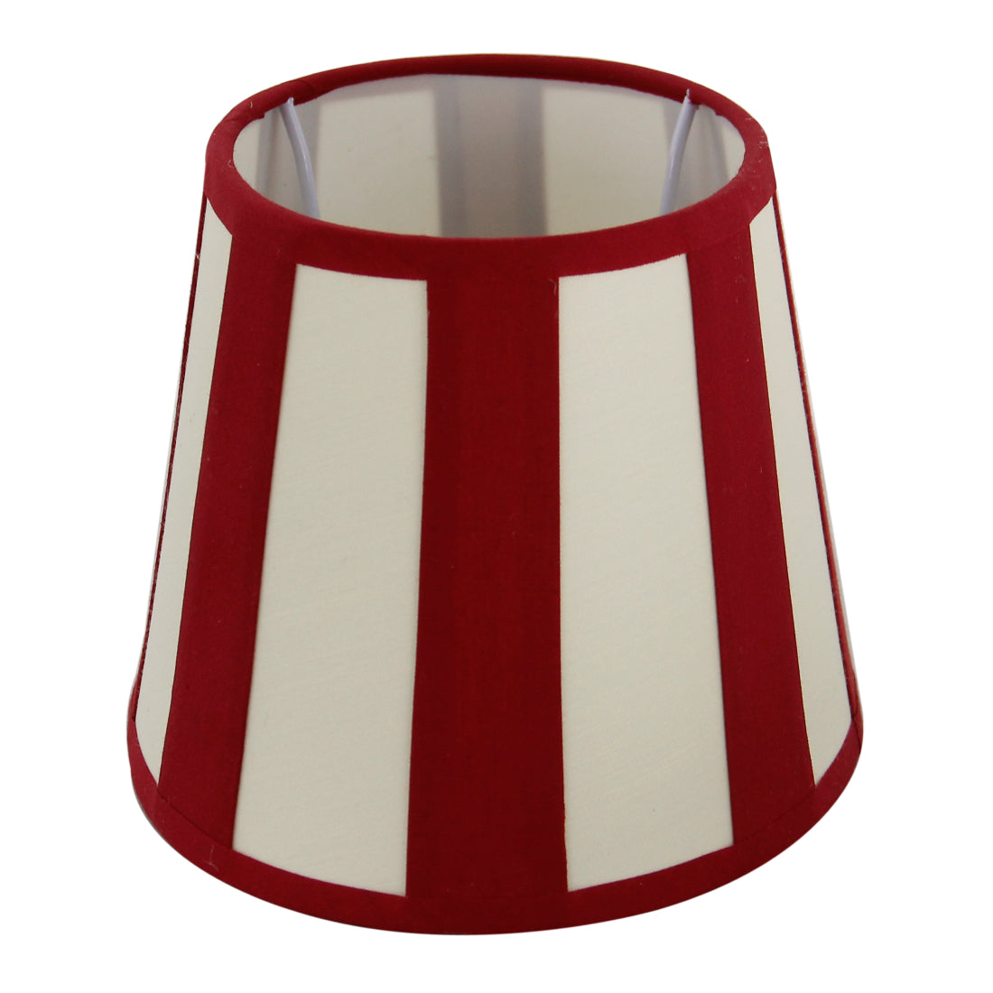 Pantalla de lámpara Variada - Ovalada - Roja con Rayas - Ø20, Ø22 o Ø26 cm