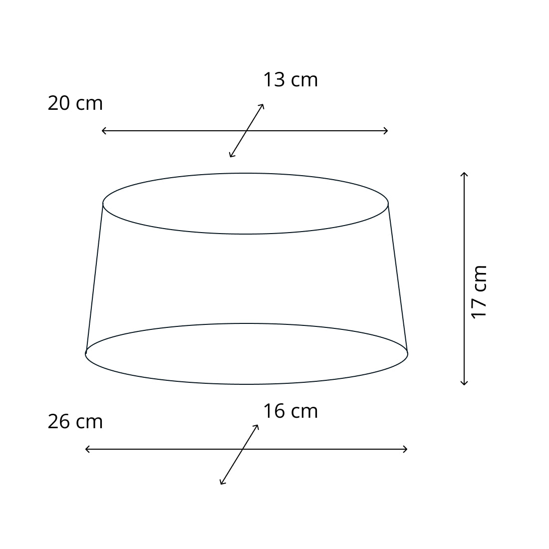 Pantalla de lámpara Variada - Ovalada - Roja con Rayas - Ø20, Ø22 o Ø26 cm
