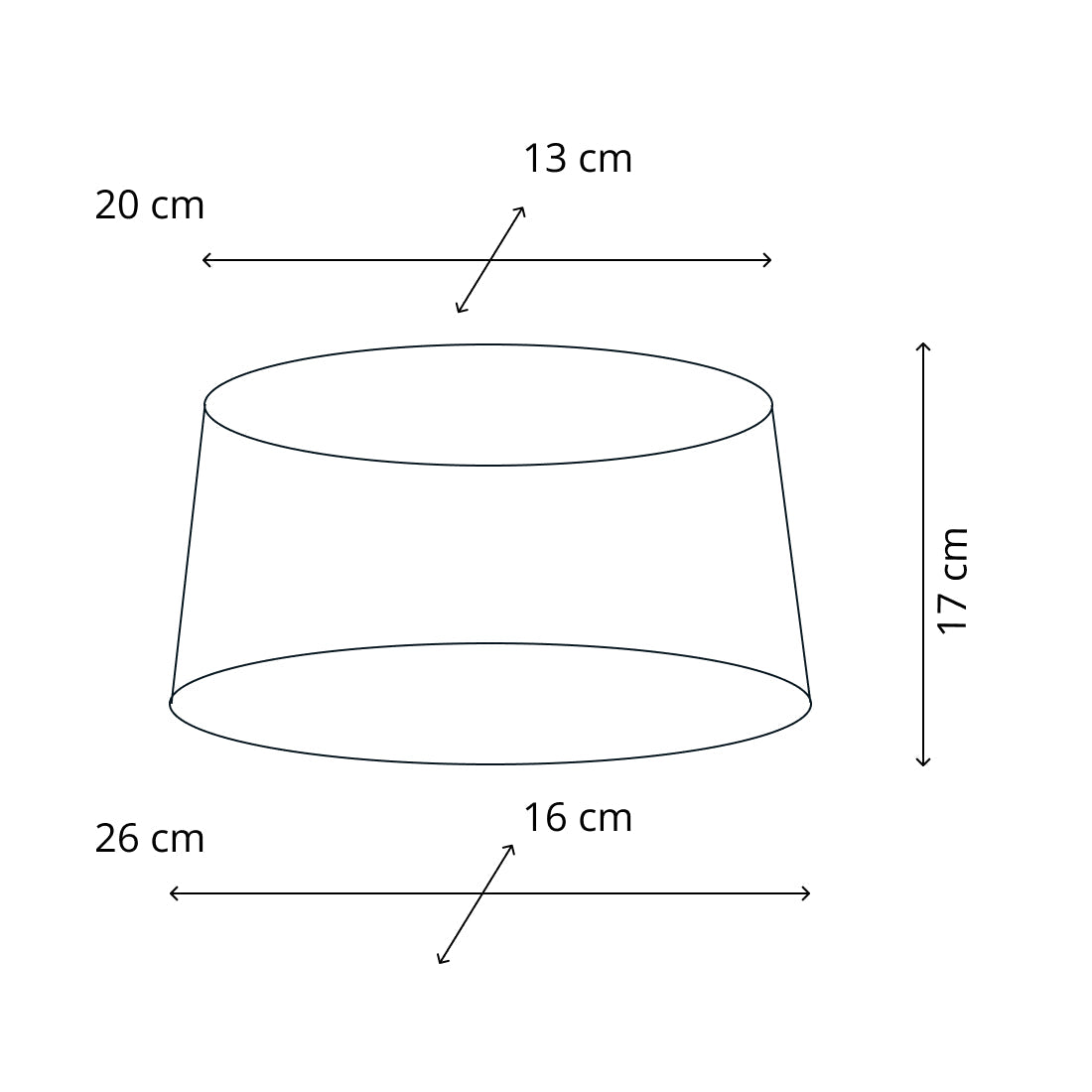 Pantalla de lámpara Variada - Ovalada - Roja con Rayas - Ø20, Ø22 o Ø26 cm