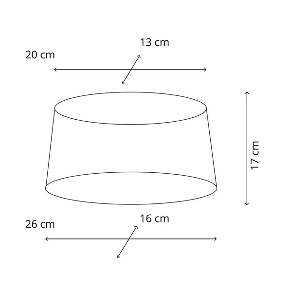 Pantalla de lámpara Variada - Ovalada - Roja con Rayas - Ø20, Ø22 o Ø26 cm