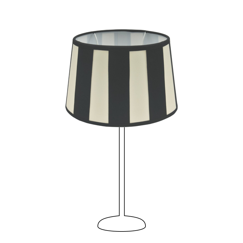 Various Oval Lampshade - Black with Beam Pattern – Ø20, Ø22 or Ø26 cm – Chintz