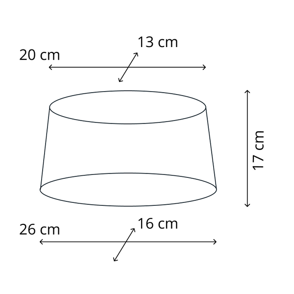 Various Oval Lampshade - Black with Beam Pattern – Ø20, Ø22 or Ø26 cm – Chintz