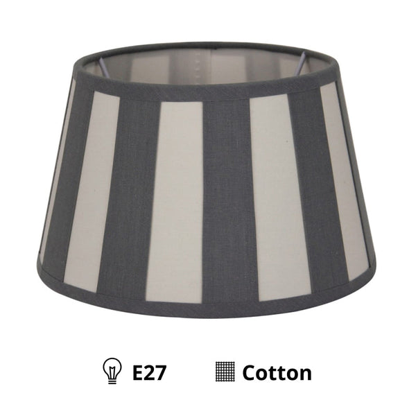 Various Oval Lampshade - Gray with Beam Pattern – Ø20, Ø22 or Ø26 cm – Chintz