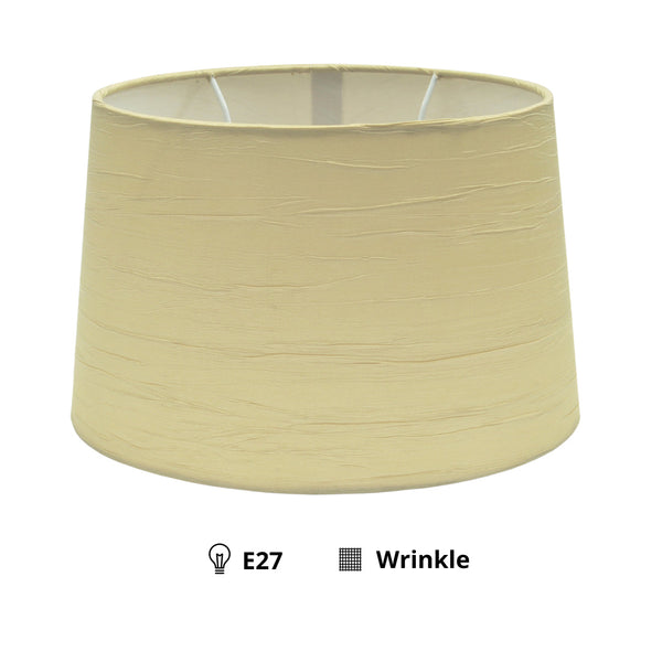 Pantalla Ovalada Variada - Arrugada - Crema - Ø22/17 x Ø21/13 cm - Altura 17 cm