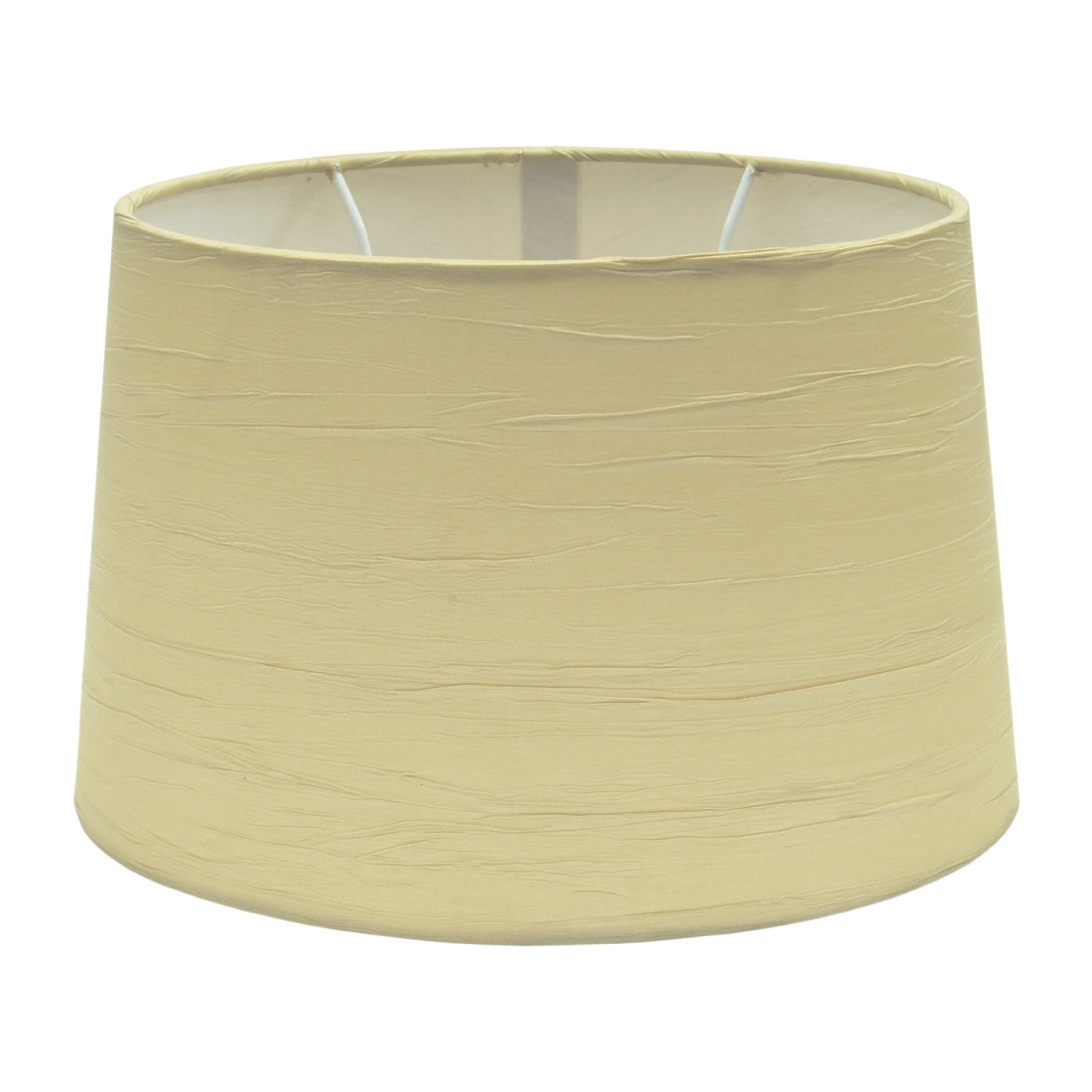 Pantalla Ovalada Variada - Arrugada - Crema - Ø22/17 x Ø21/13 cm - Altura 17 cm