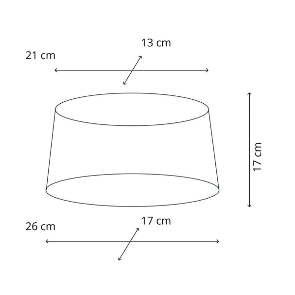Various Lampshade Oval - Wrinkle - Red - Ø22/17 x Ø21/13 cm - Height 17 cm