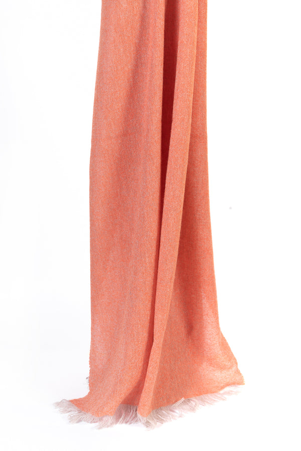 Pure orange cashmere scarf