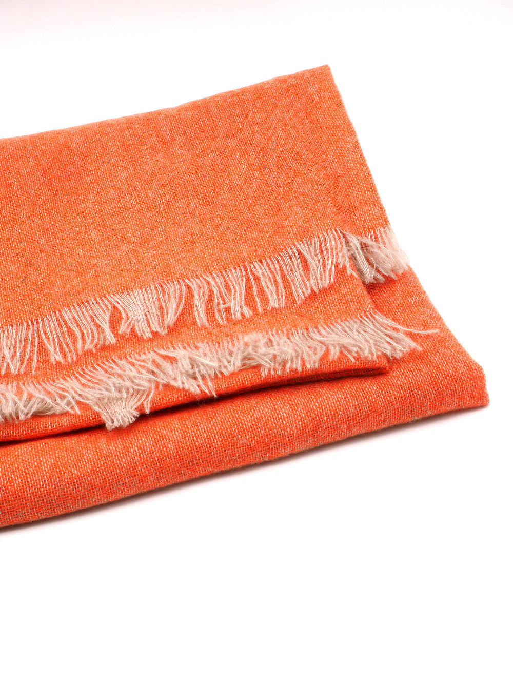 Pure orange cashmere scarf