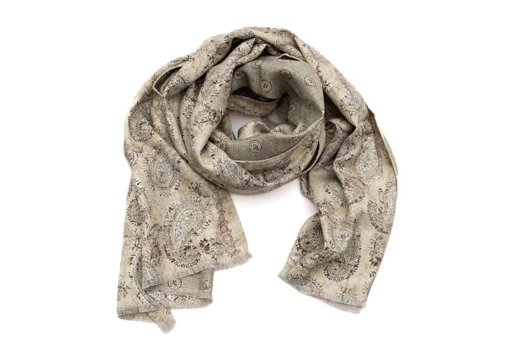 Beige silk scarf