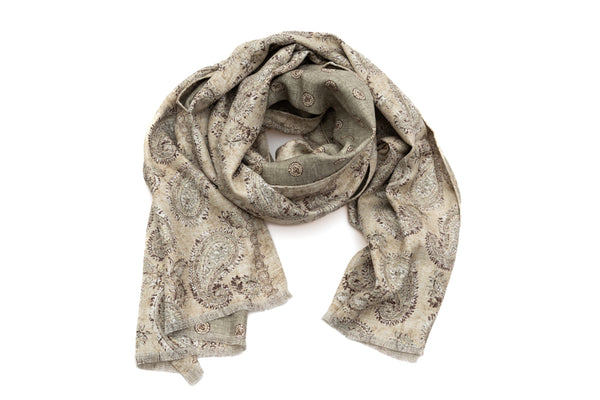 Beige silk scarf