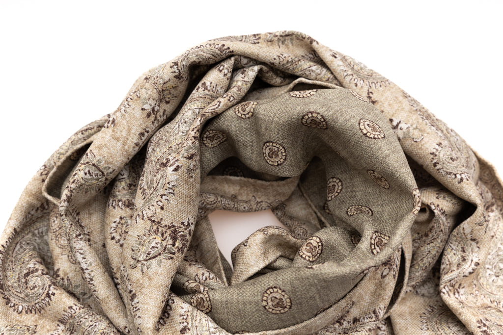 Beige silk scarf