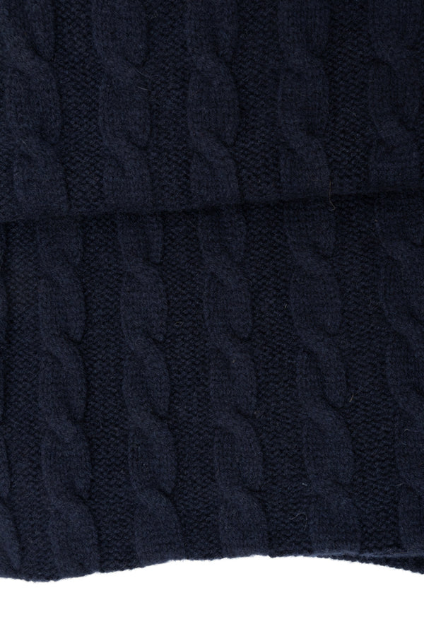 Temno modri čisti kašmirjev šal