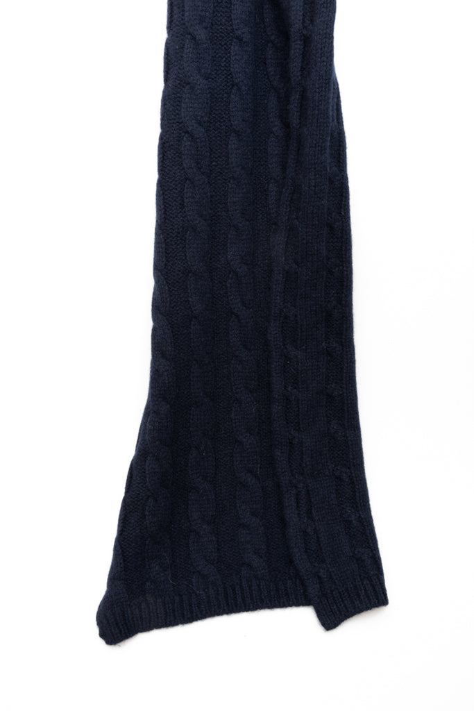 Temno modri čisti kašmirjev šal