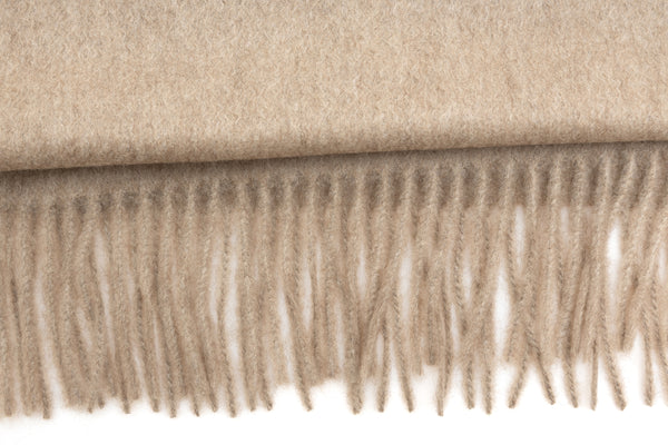 Bufanda beige con flecos de cachemira pura