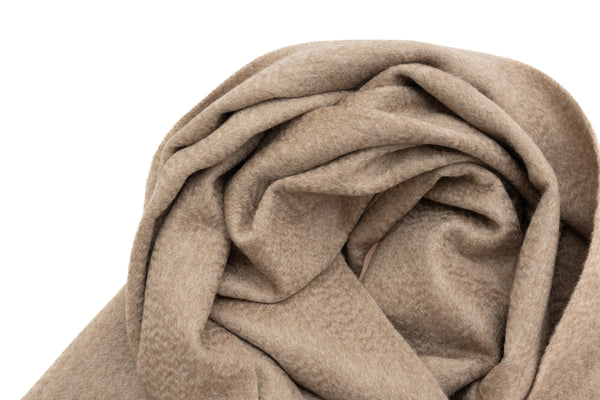 Beige scarf with fringes pure cashmere