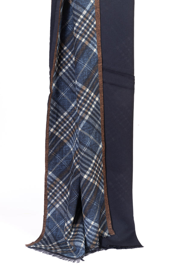 Blue double-layer scarf