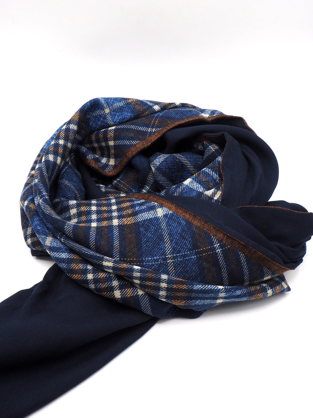 Blue double-layer scarf