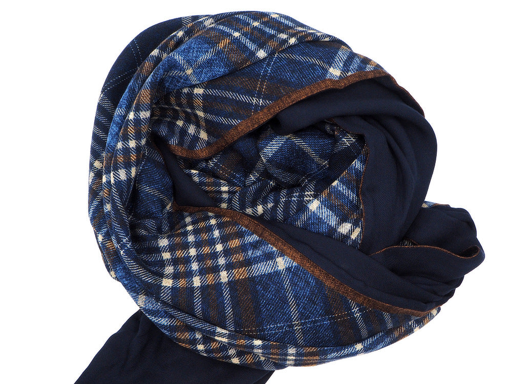 Blue double-layer scarf