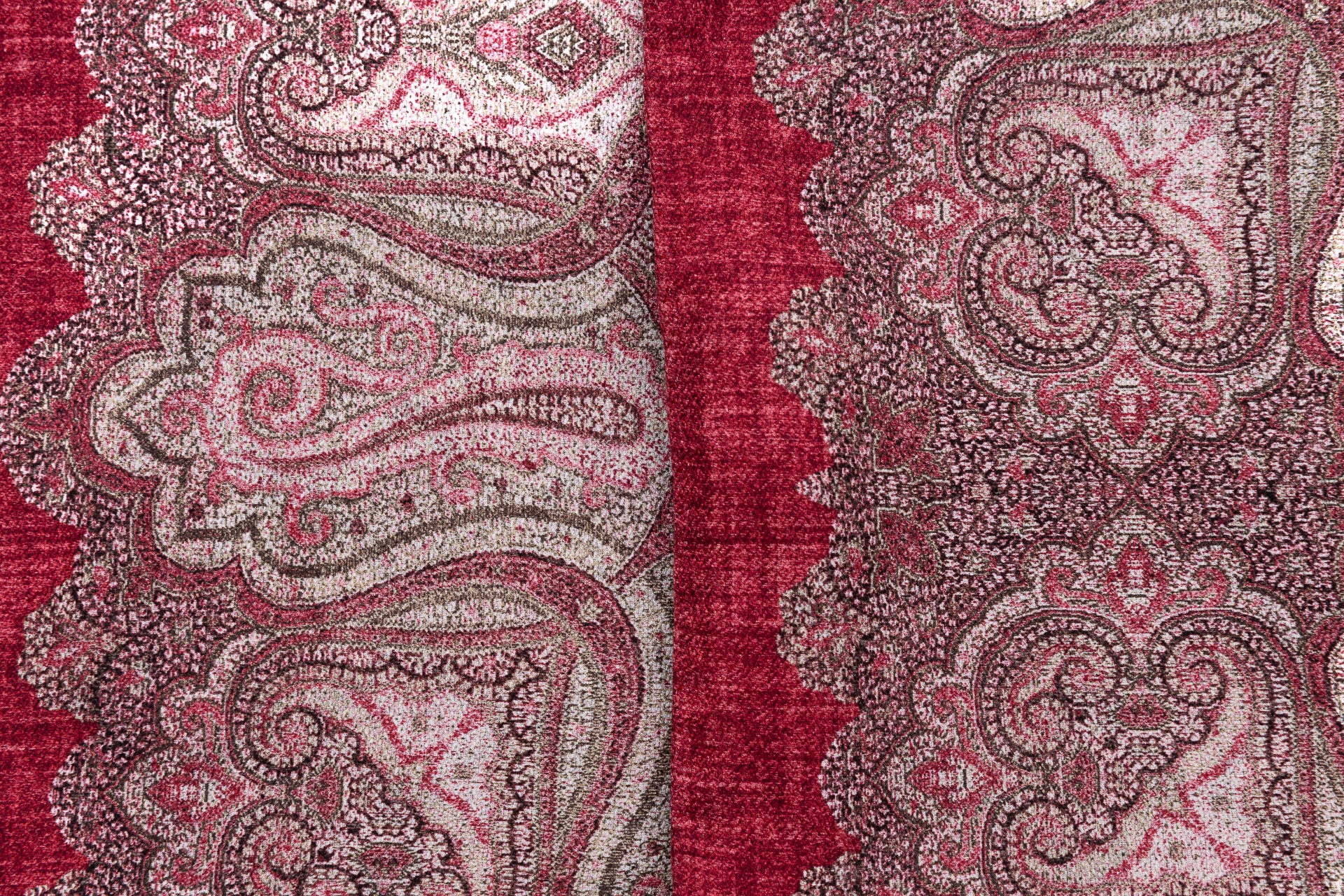 Bordeaux paisley double-face scarf 100% silk