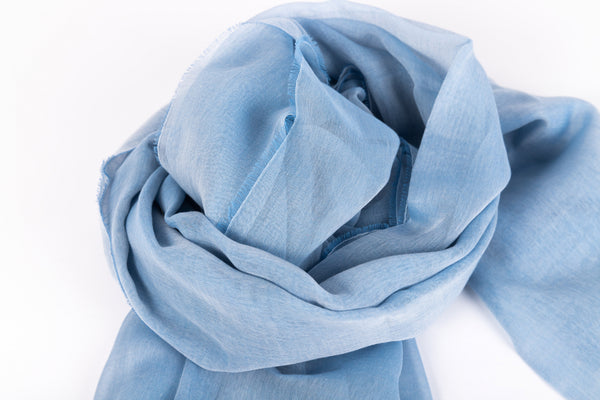 Sky blue pure cotton scarf